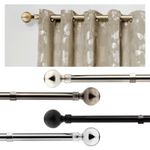 Extendable Curtain Poles Telescopic with End Finials - 1.2m-2.1m/1.6m-3m Ball