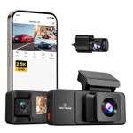 REDTIGER 3 Channel Dash Cam A3, 2.5K+1080P+1080P WIth Parking Monitor & WiFi
