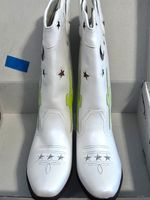 DreamPairs Girls Mid-Calf Cowboy boots with low heel White size 4 brand new
