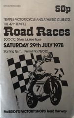 Temple 100 Road Races Programme 1978