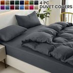 Duvet Cover With Fitted Sheet &Pillowcase Set Reversible Bedding Set All UK Size