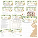 SAFARI, Baby Shower Games, Unisex, Jungle, Animals, Green, Neutral, Mummy, Leaf