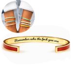 Stainless Steel Inspirational Cuff Bracelet Hidden Message Bangle Gift for Women