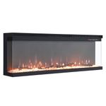 80 inch Electric Fireplace Panoramic Fire Insert LED Media Flames Log Heater
