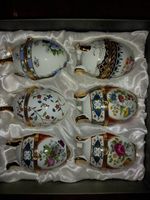 6 fabrege style ceramic eggs