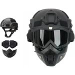 Military Tactical MICH Helmet ABS Full Face Airsoft Mask Goggles NVG Mount Gear