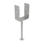 Galvanised U Shape Fence Post Support Bracket Concrete In Anchor S235 Steel