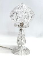 Art Deco Cut Crystal Mushroom Table Lamp C1930-50 Vintage 38cm