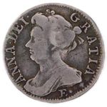 1708 Sixpence Coin - Queen Anne - British Milled Silver Coin