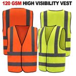 Hi Vis Vest High Visibility Safety Waistcoat EN471 Reflective Yellow/Orange