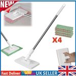 Disposable Dust Mop with 4 Reusable Cloths for Easy Cleaning & Dust Control✅