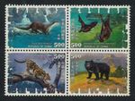 Taiwan Bear Otter Bats Leopard Mammals Fauna Animals Block of 4 1992 MNH