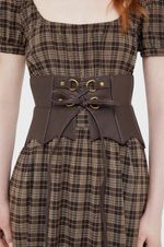 Killstar Wetland Bat Peplum Belts Womens - Brown Goth Alternative