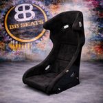 BB5 RS Large Black Suede Fibreglass Fixed Racing Bucket Seat + Runners & Mounts