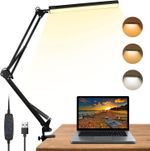 USB Clip On Desk Lamp Flexible Clamp Reading Light LED Bed Table Bedside Night