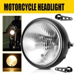 Universal 6 inch Motorcycle Motorbike Headlight Front Light Headlamp + Bracket