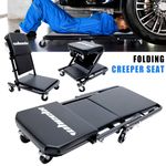 36" Mobile Folding Rolling Padded Mechanics Car Creeper Trolley Seat Stool Work