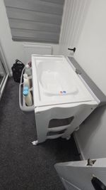 Baby Bath Tub with Changing Pad Foldable Infant Bathtub for Babies