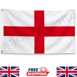 England Flag 8x5FT, 5x3FT, 3x2FT St George Cross Brass Eyelets Double Stitch