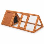 NEW! Wooden Outdoor Triangle Rabbit Guinea Pig Pet Hutch Run Cage