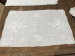 Vintage French Beautiful Linen/Cotton Placemats X4 & 8 Napkins Spring Easter 