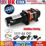 Heavy Duty Electric Winch 12V 4500lbs/2041kg Steel Rope Wireless Remote Controls