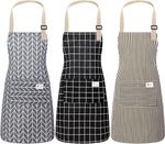 3 Pack Aprons With Pocket Butcher Crafts Baking Chefs Kitchen Cooking BBQ Plain