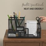 Mesh Desk Organizer 3 Compartment Pencil Holder Storage Caddy Office Desktop UK