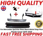 For Mercedes Sprinter Rear Back Metal Step Plus Plastic Cover 2018-2025+x6 clips