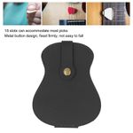 °Guitar Pick Holder Case PU Leather Plectrum Holder 18 Slots Large Capacity