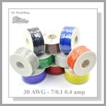 30AWG 0.4amp One Strand 1/0.1mm PVC Cable in 9 Colours (5 meters)