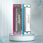 EASTTOP 2-Pack Diatonic Harmonica Set C 10 Hole Blues Harp Mouth Organ Lot Gift