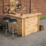 SALE Rustic Wooden Interlock Corner Bar Garden Patio Outdoor Pub