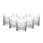 Whiskey Glass Set Crystal Cut Design Glasses 340ml Brandy Whiskey Tumblers 6pcs