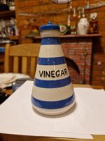 Staffordshire Ironstone Chef Ware Blue & White Ceramic Vinegar Cruet 0.25L Lid