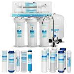 Geekpure 5 Stage Reverse Osmosis RO Water Filter System - Free 7 Filters 75GPD
