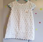 Mayoral Girls White Floral Lace Lined Shift Dress Cap Sleeve 12-18 Months