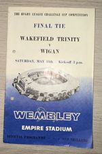RUGBY LEAGUE CHALLENGE CUP PROGRAMME FINAL TIE WAKEFIELD V WIGAN 1963