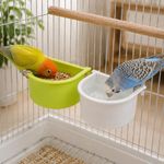 2pcs Bird Cage Food Water Bowls D-Shaped Feeder Cup for Budgie Parrot Finch
