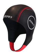 ZONE 3 Neoprene Swim Cap, Open Water Swimming Cap, Black/Red, Size S 49-54cm