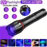 Ultra Bright 1500000LM LED Zoom Torch UV Ultra Violet Inspection Flashlight Lamp