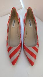 LK BENNETT KITTEN HEEL SHOES UK 6 BNWOB SUMMER STRIPE BLOGGERS FAV GORGEOUS UK