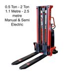 Manual / Semi Electric Hydraulic Lifting Pallet Stacker WarehouseTruck 0.5T - 2T