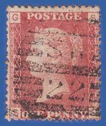 SG43/44 GB QV 1864 1d RED PLATE 172 SG GU