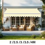Manual Patio Awning Sun Shade Retractable Shelter Garden Conopy Outdoor Cream