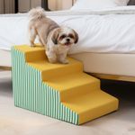 BingoPaw Dog Stairs High Density Foam Cat Dog Ramp Wide Steps for Bed or Couch