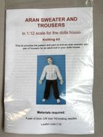 1/12th scale dolls house miniature knitting pattern kit with yarn