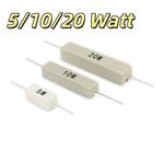 5/10/20 Watt Wire Wound Wirewound Cement Resistors Different values available 1