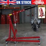 Folding Engine Crane 2 Tonne Hoist Lift Jack With Wheels (Red)