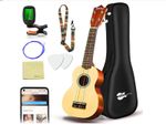 Everjoys Soprano Ukulele Beginner Kit 21 Inch w/How to play Songbook Bag Tuner